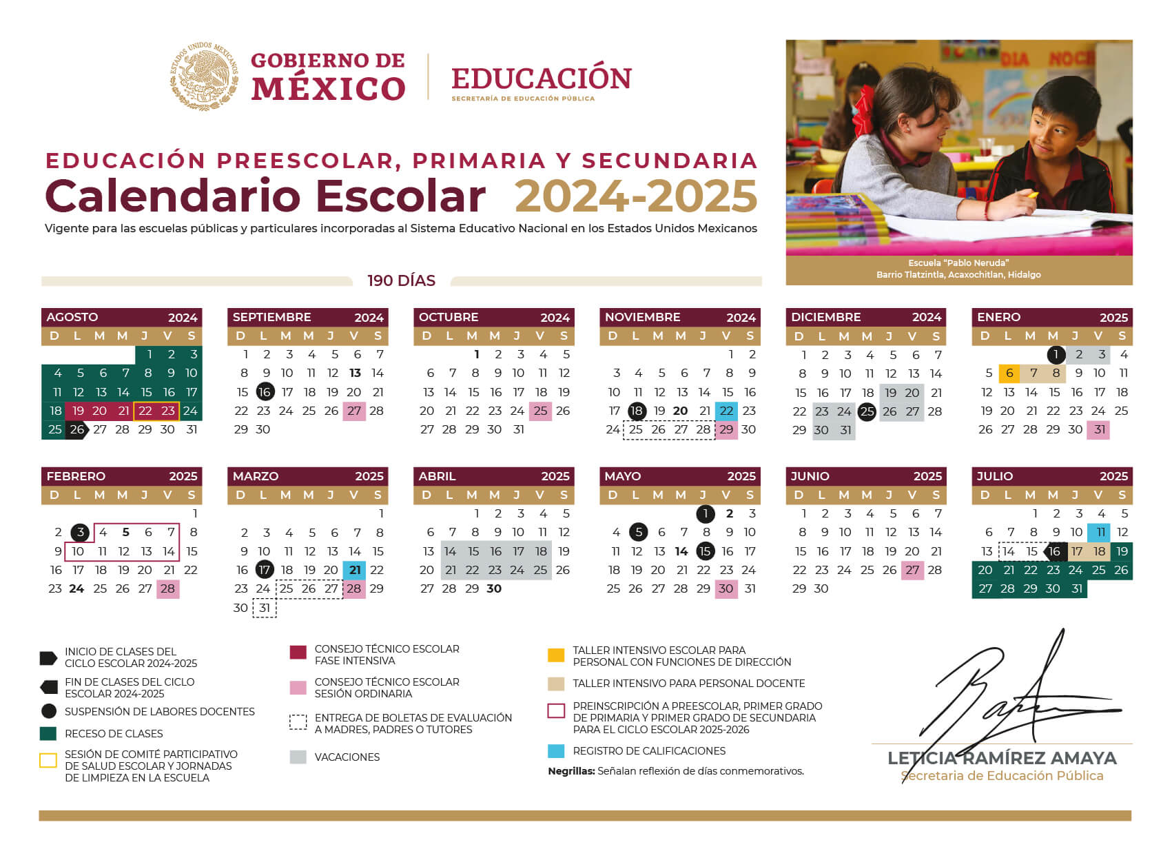 Calendario SEP Ciclo 2020 - 2021